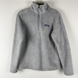 Patagonia Los Gatos Pullover Womens Medium Gray Fleece 1/4 Zip High Pile Outdoor